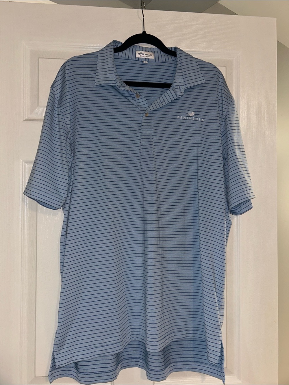 Peter Millar Blue Striped Performance Polo